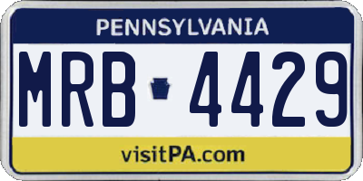 PA license plate MRB4429