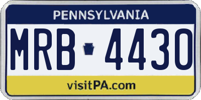 PA license plate MRB4430