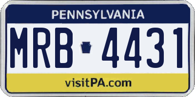 PA license plate MRB4431