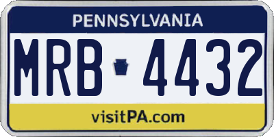 PA license plate MRB4432