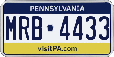 PA license plate MRB4433