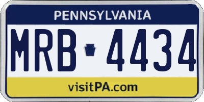 PA license plate MRB4434