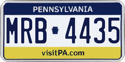 PA license plate MRB4435