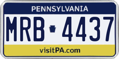 PA license plate MRB4437