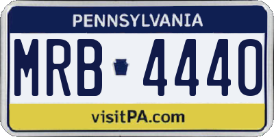 PA license plate MRB4440