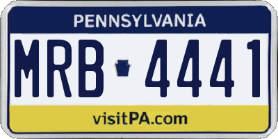 PA license plate MRB4441