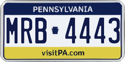 PA license plate MRB4443