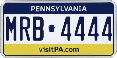 PA license plate MRB4444