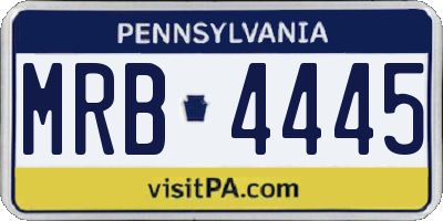 PA license plate MRB4445
