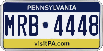 PA license plate MRB4448