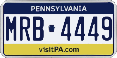 PA license plate MRB4449