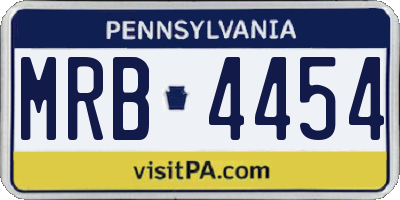 PA license plate MRB4454