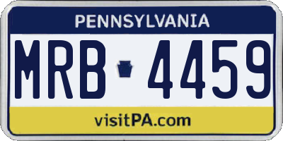 PA license plate MRB4459