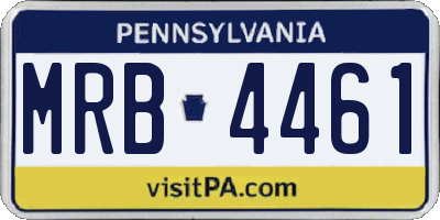 PA license plate MRB4461