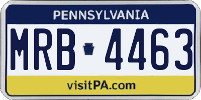 PA license plate MRB4463