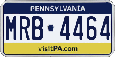 PA license plate MRB4464