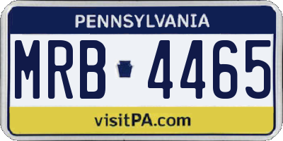 PA license plate MRB4465