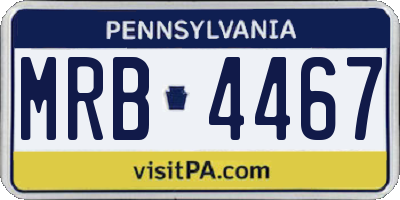 PA license plate MRB4467