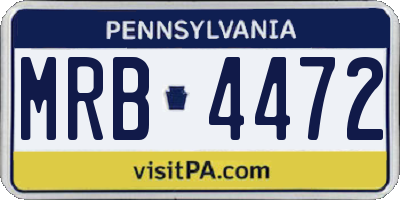 PA license plate MRB4472