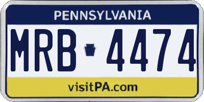 PA license plate MRB4474