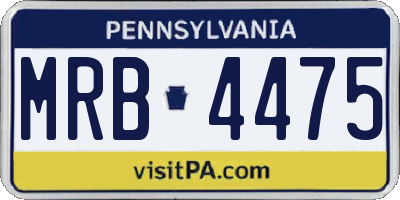 PA license plate MRB4475