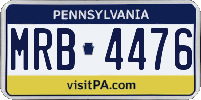 PA license plate MRB4476