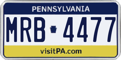 PA license plate MRB4477