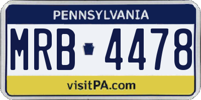 PA license plate MRB4478