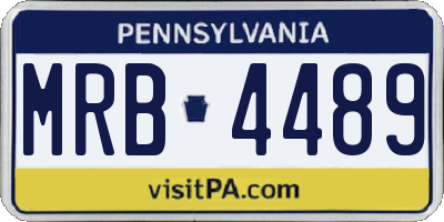 PA license plate MRB4489