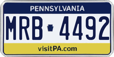 PA license plate MRB4492