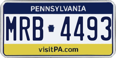 PA license plate MRB4493