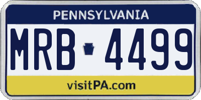 PA license plate MRB4499