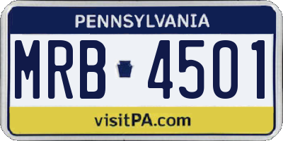 PA license plate MRB4501