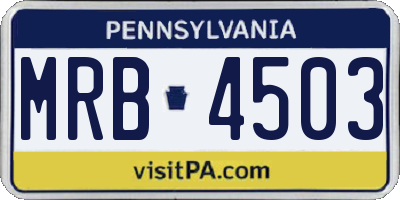 PA license plate MRB4503