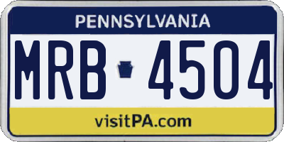 PA license plate MRB4504