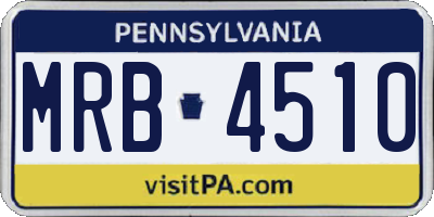 PA license plate MRB4510