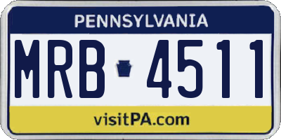 PA license plate MRB4511