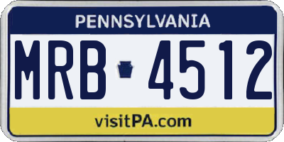 PA license plate MRB4512