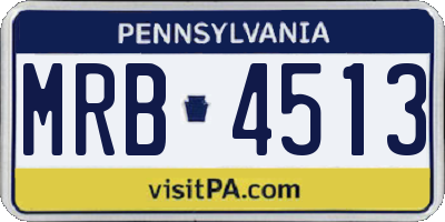 PA license plate MRB4513