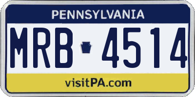 PA license plate MRB4514