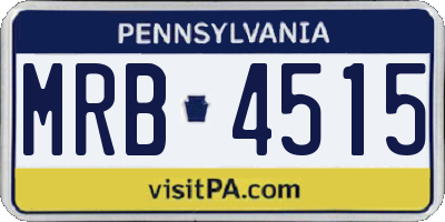 PA license plate MRB4515