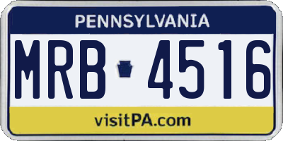PA license plate MRB4516