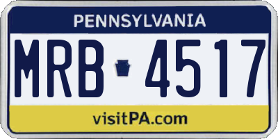 PA license plate MRB4517