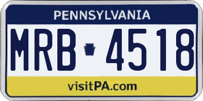 PA license plate MRB4518