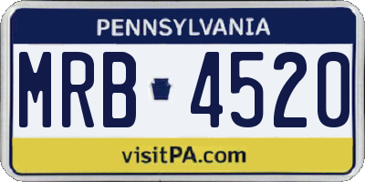 PA license plate MRB4520