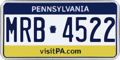PA license plate MRB4522