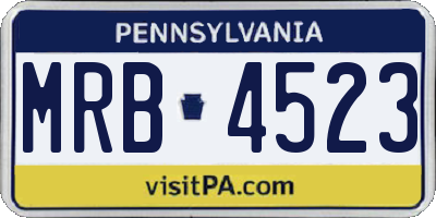 PA license plate MRB4523
