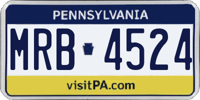 PA license plate MRB4524