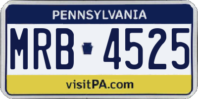 PA license plate MRB4525