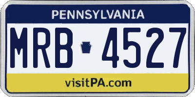 PA license plate MRB4527